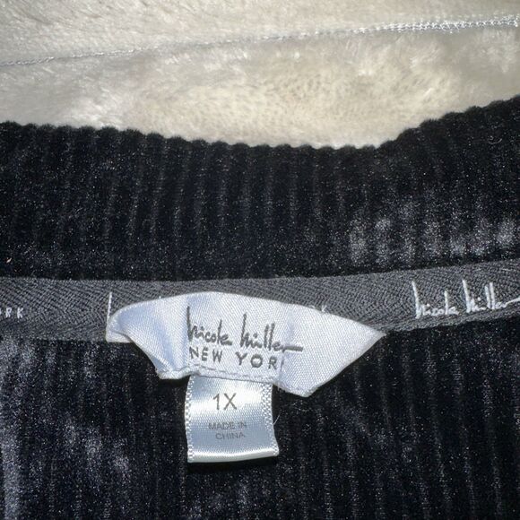 Nicole Miller Black Long Sleeves Pullover Dress Size 1X - Picture 2 of 6